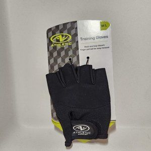 NEW Athletic Works Weightlifting Gloves M/L Black  Helps keep hands smooth, blis